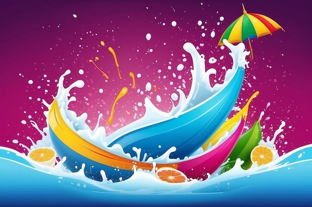 Songkran festival water splash of Thailand design background vector illustration1