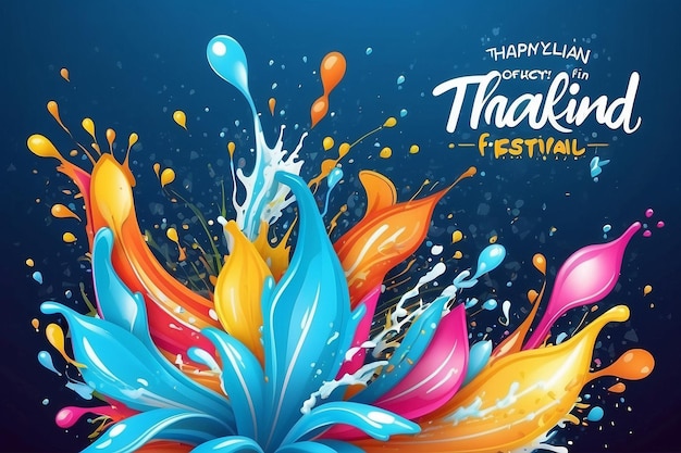 Фестиваль Сонгкран в Таиланде дизайн фоновой векторной иллюстрации1