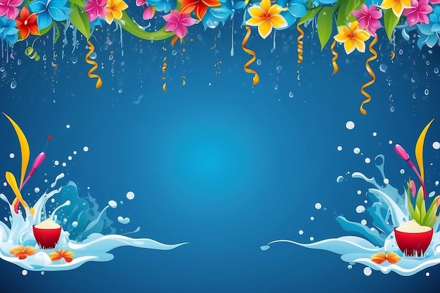 Songkran festival water splash of Thailand design background vector illustration1