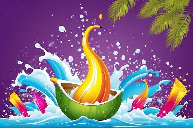 Songkran festival water splash van Thailand ontwerp achtergrond vector illustratie1