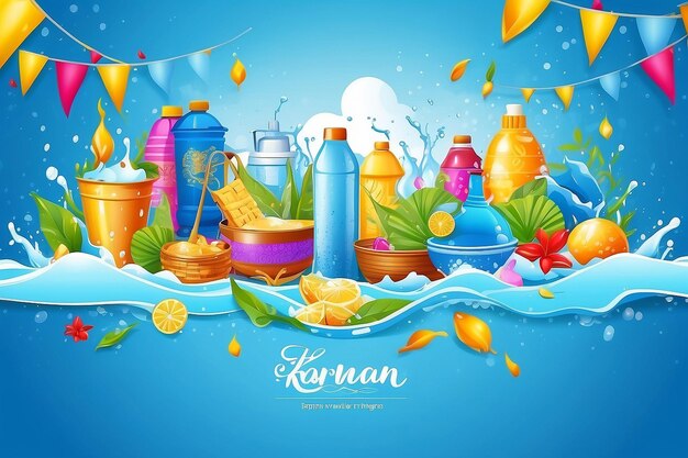 Photo songkran water festival thailand banner web template vector graphic