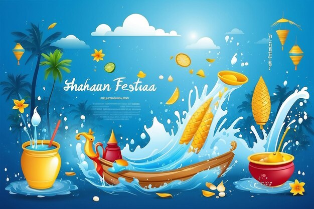 Photo songkran water festival thailand banner web template vector graphic