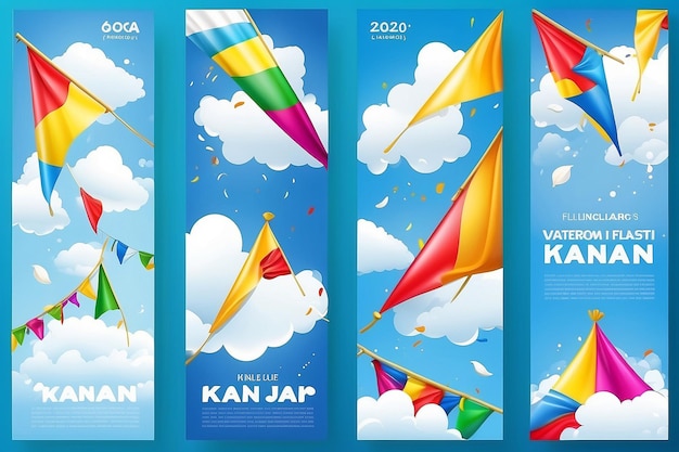 Songkran water festival thailand colorful triangular flags collections banner design