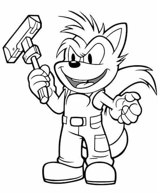 Premium AI Image  Sonic the hedgehog coloring page