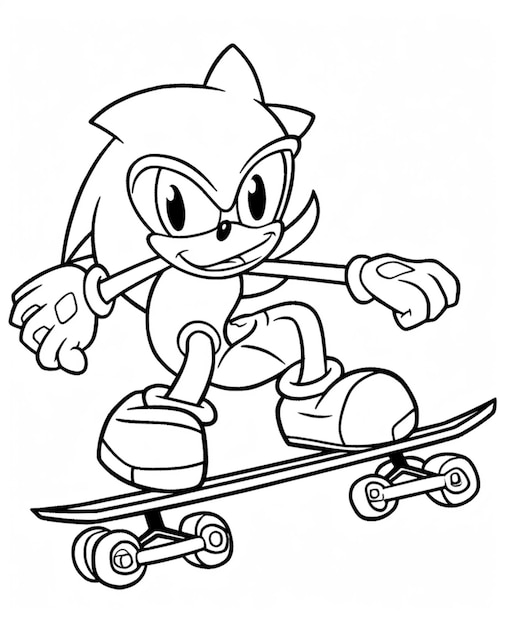 Premium AI Image  Sonic the hedgehog coloring page