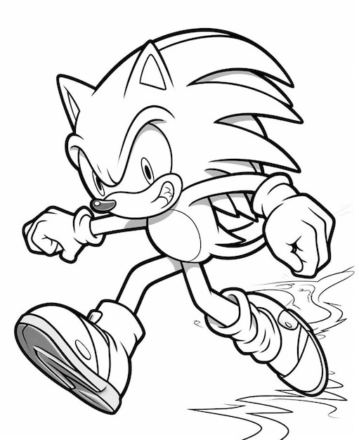 Premium AI Image  Sonic the hedgehog coloring pages