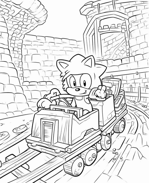 Premium AI Image  Sonic the hedgehog coloring pages