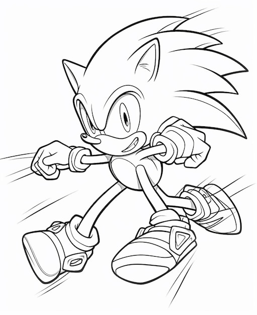 Premium AI Image  Sonic the hedgehog coloring pages