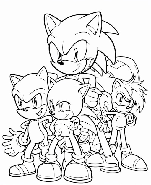 Premium AI Image  Sonic the hedgehog coloring pages