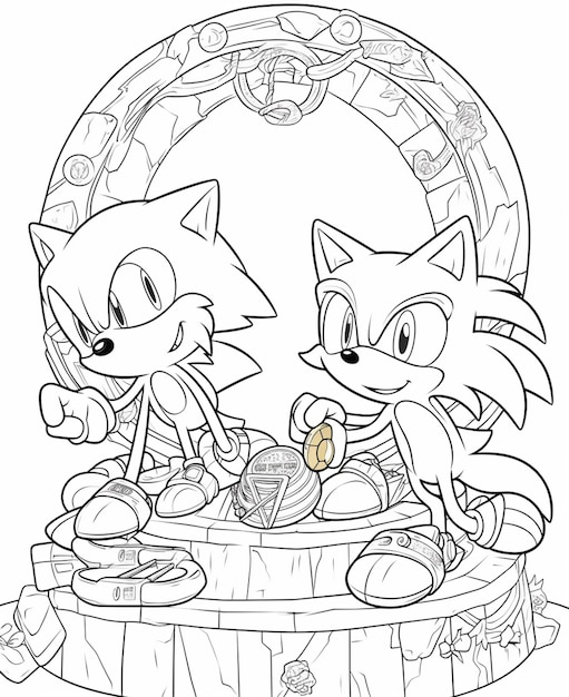 Premium AI Image  Sonic the hedgehog coloring pages