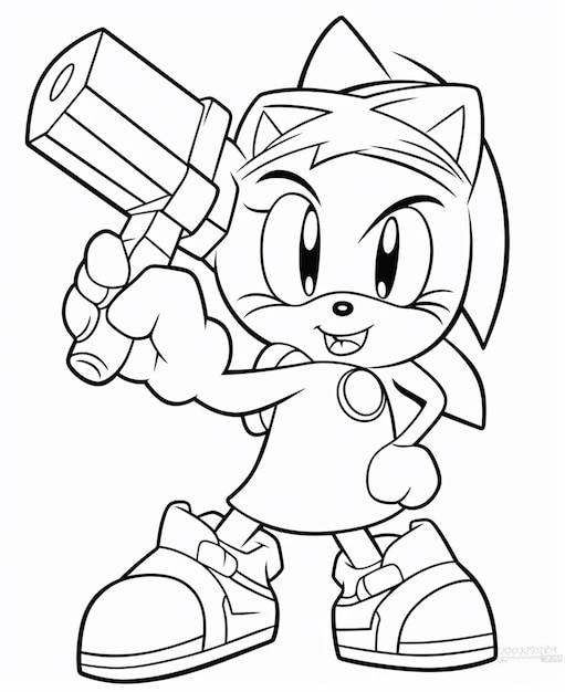 Premium AI Image  Sonic the hedgehog coloring pages