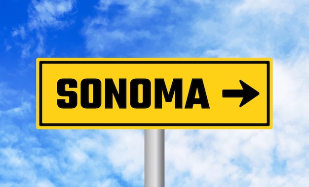 Sonoma road sign on sky background