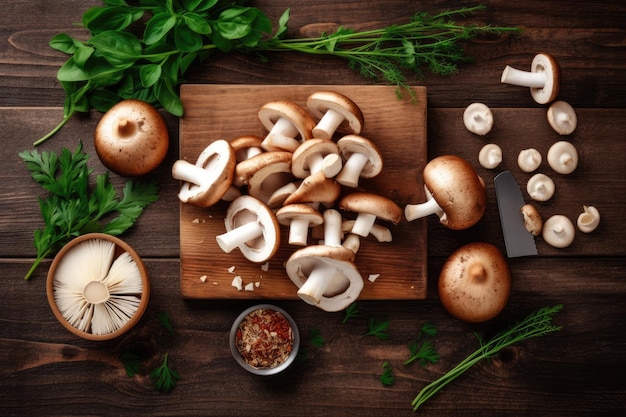 soorten paddenstoelen in keukentafel professionele reclame food fotografie