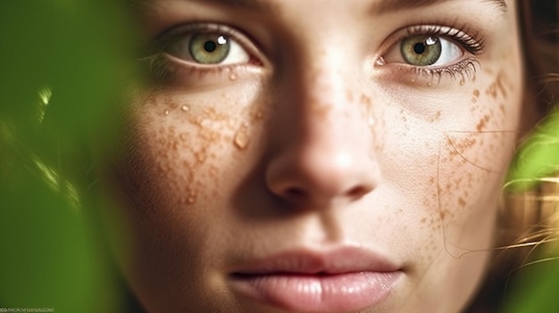 Foto pelle lenita la donna benefici calmanti dei cosmetici a base di ingredienti naturali immagine di intelligenza artificiale generativa