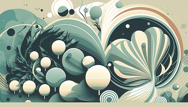 Soothing organic shapes in tranquil hues AI generative