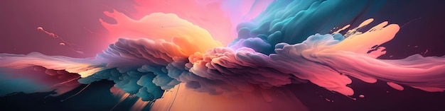 Soothing Pastel Tones in Panoramic Abstract Background