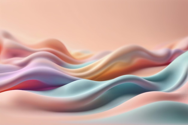 Soothing pastel waves with a velvety texture Generative AI