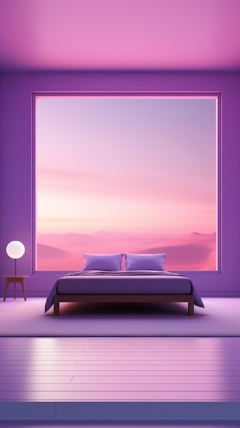 Soothing purple gradient room vertical mobile wallpaper