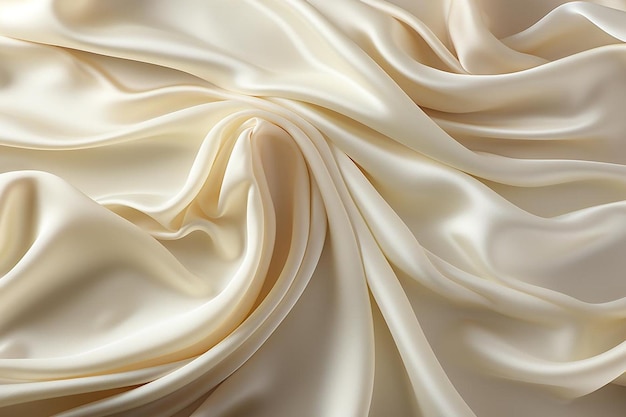 Soothing satin fabric waves in a gentle cream color palette