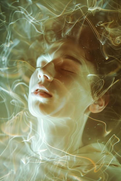 A soothing visualization of a person enveloped in a cocoon of light using imagery to foster feelings