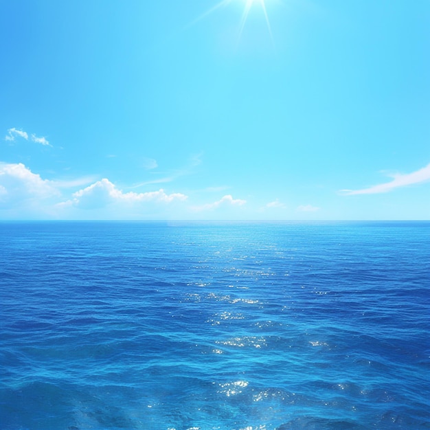 평화로운 바다에서 반사되는 푸른 하늘 소셜 미디어 포스트 크기