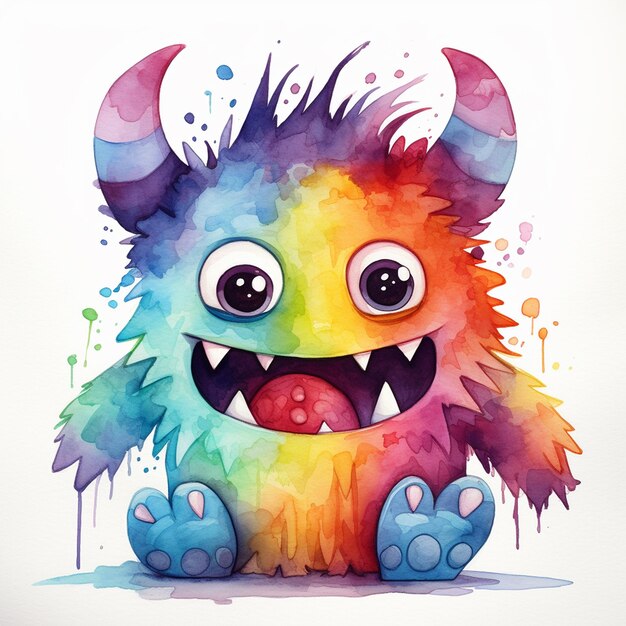 Soothing Watercolor Monster Relaxes Your Mind