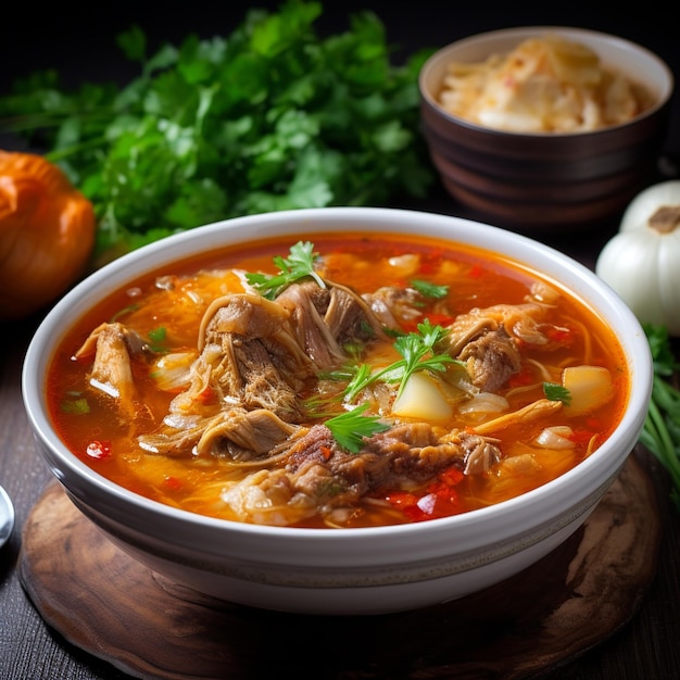 Photo sopa de mondongo hearty tripe soup with vegetables and spices