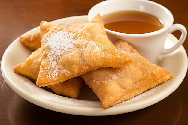 Sopapillas met honing druppel en kaneel suiker