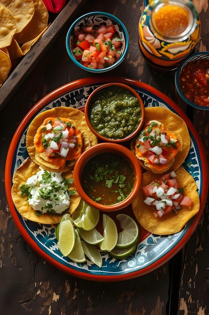 Sopes Sensation Talavera Plate Presentatie in de stijl van een kookboek