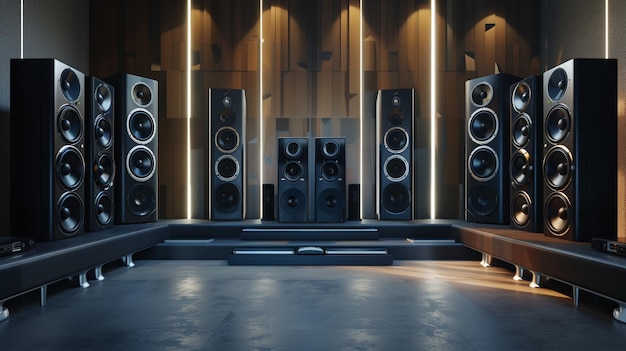 Sophisticated Audio Speakers in a Professional Setup