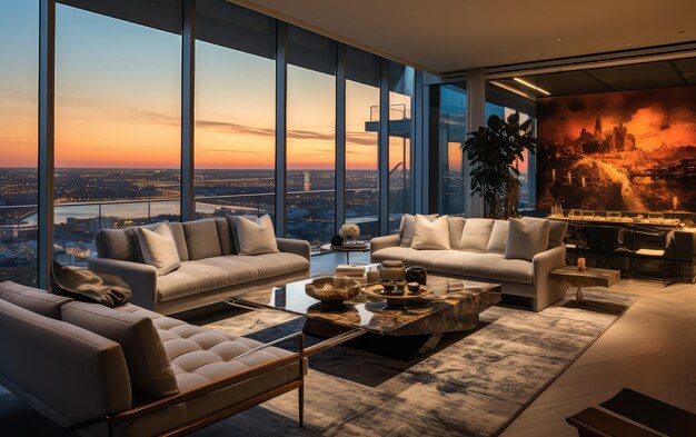 Photo sophisticated condo living in the highrise