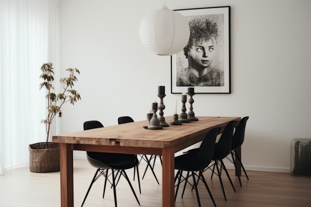 Photo sophisticated dining a beautiful table against a white wall ar 32