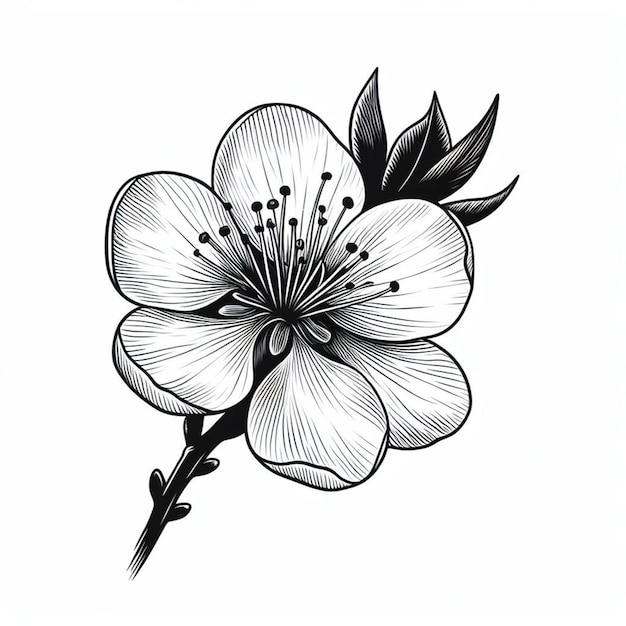A sophisticated flower line drawing capturing the essence of nature
