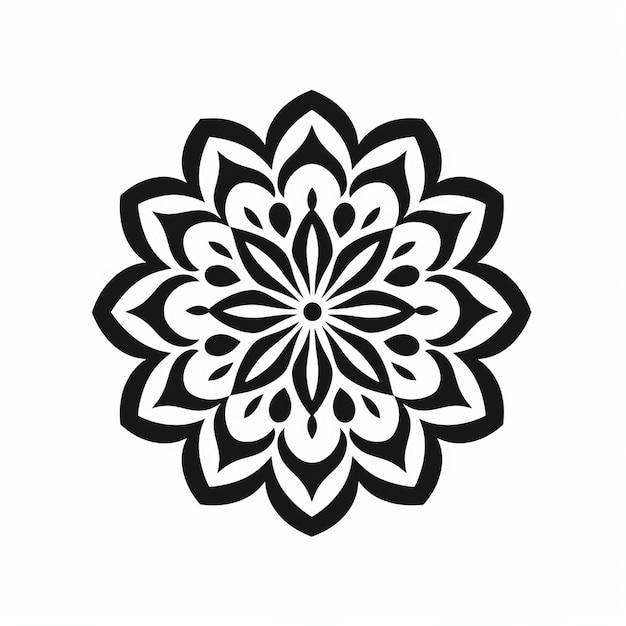 カレードスコピックなデザインの洗練された花のロゴ