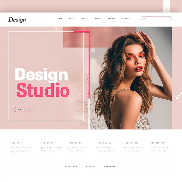 a sophisticated full landing page with the word quotdesign studio for a portfolio