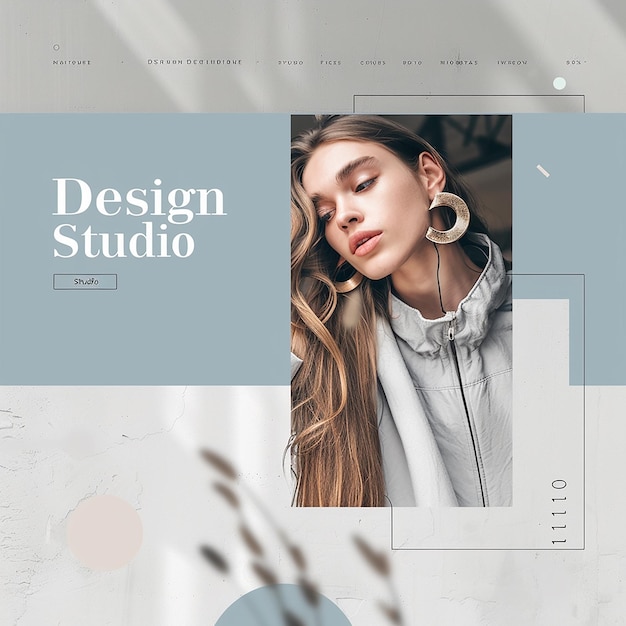a sophisticated full landing page with the word quotDesign Studio for a portfolio