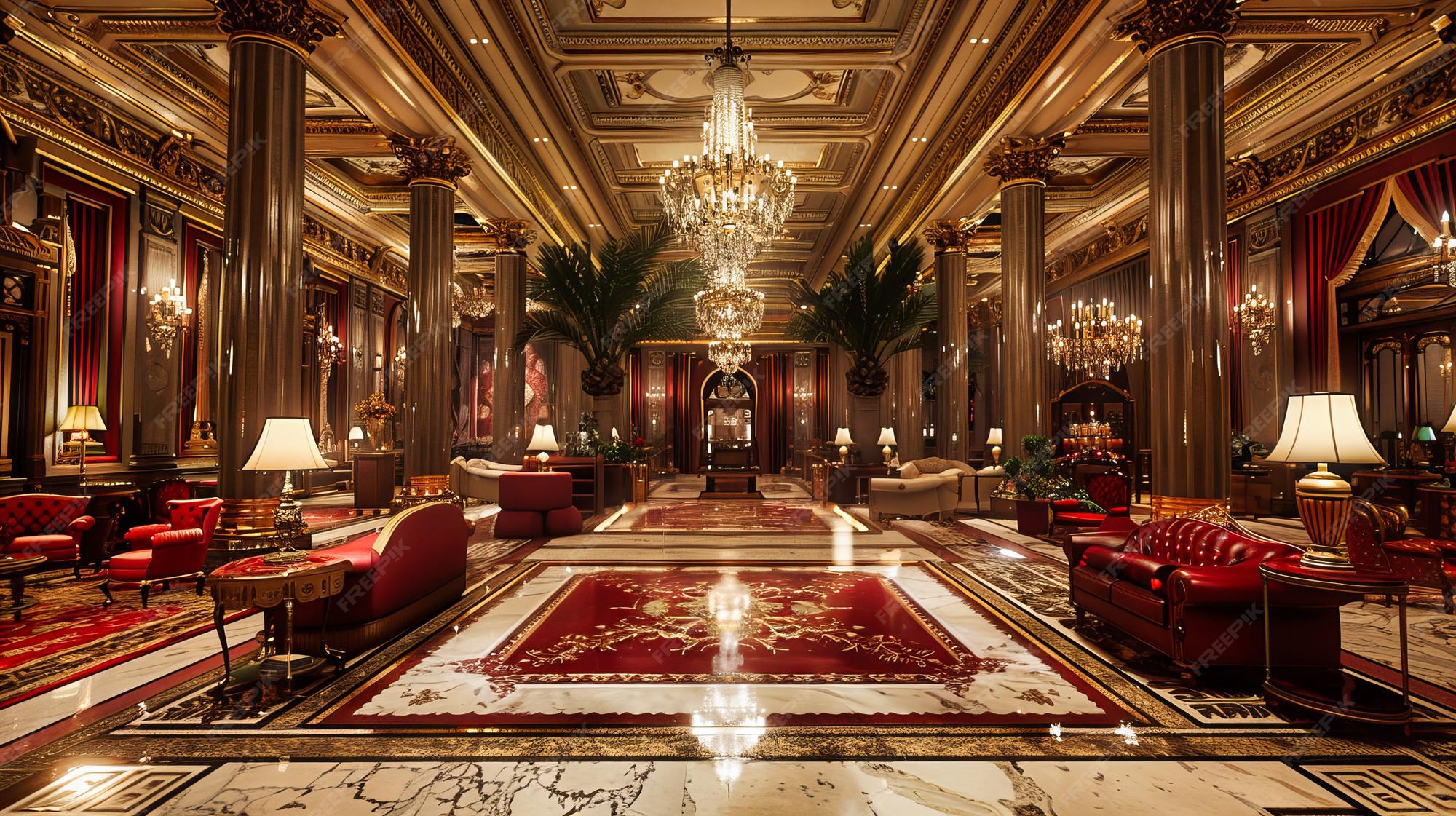 Premium Photo | Sophisticated Interior of a Grand Hall Showcasing the 