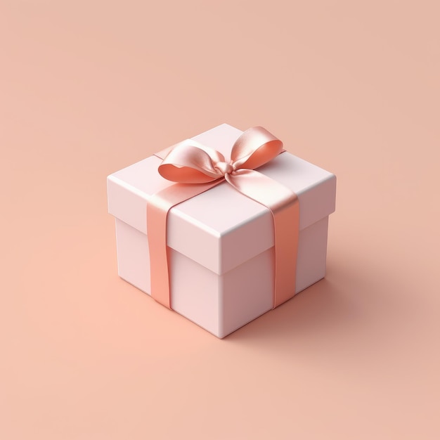 Sophisticated Simplicity Unveiling an Elegant Gift Box on a Subtle Blush Canvas