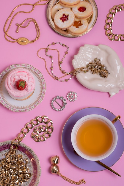 Photo sophisticated tea party composition