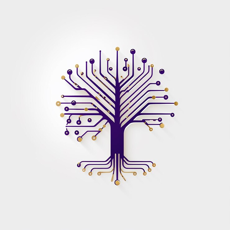 Photo sophisticated tree logo on white background