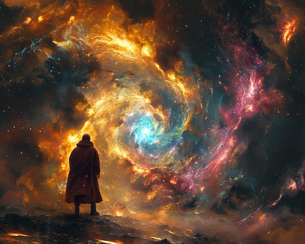 Photo sorcerer gazing into the heart of a celestial storm