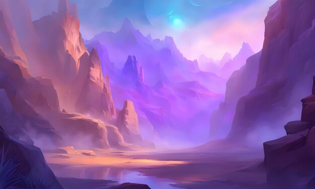 Foto sfondo di fantasia del canyon segreto dello stregone