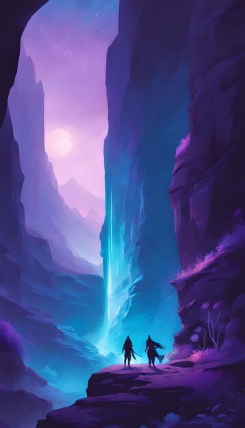 Sorcerer's Secret Canyon Fantasy Wallpaper