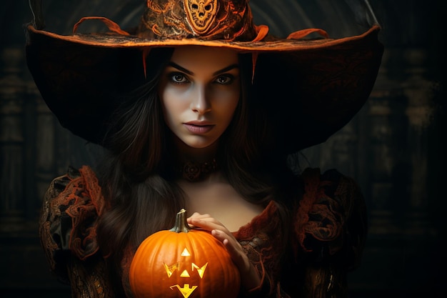 Sorcery in Details Pretty Girl and Her Pumpkin