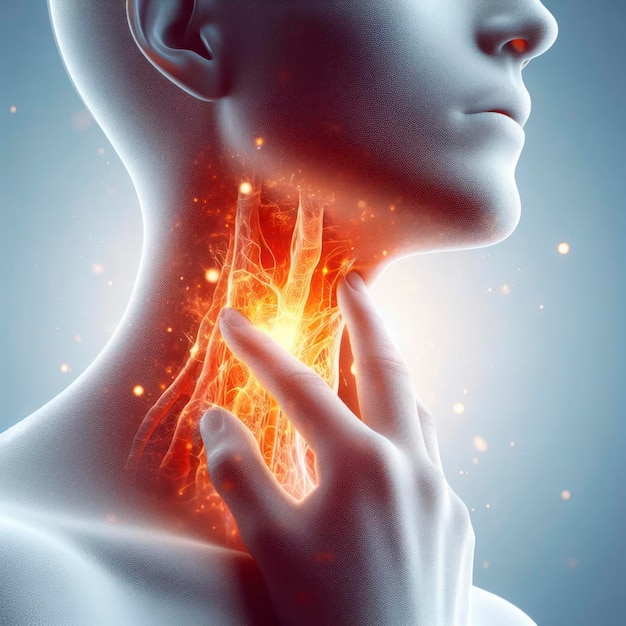 Sore throat throbbing sore throat and neck ai generative