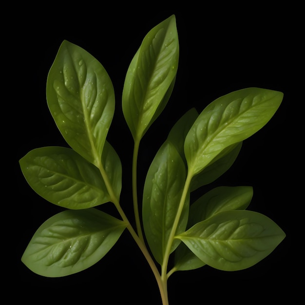 Photo sorrel plant on an isolated black background