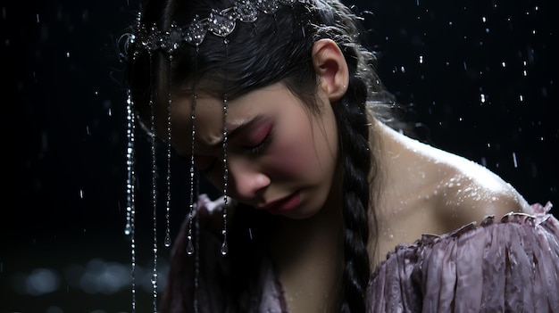 写真 雨の中の悲しみ