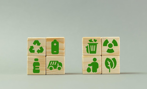 Sorteren van afval recycling concept vuilnisbelt schone planeet aarde dag