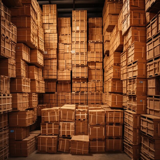 Sorting and Open Cardboard Crates for Stock and Craft Reusing at the Contemporary Industrial House