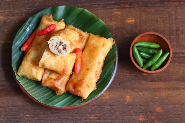 Sosis Solo or Fried Egg Crepe with Minced Beef or Chicken Filling